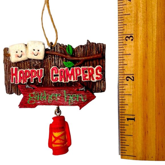 Vintage Midwest CBK Happy Campers Sign Roasted Marshmallows & Lantern Resin 3" - Picture 6 of 7